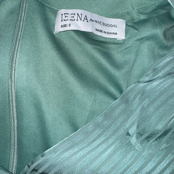 Ieena Mac Duggal Midi Seafoam Green Dress 2 - Picture 4 of 6